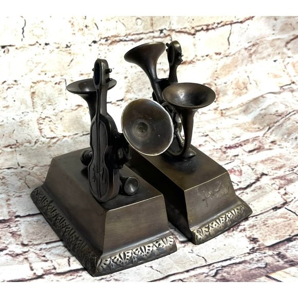 Vintage Castilian Imports Musical Instruments Bookends - Picture 8 of 11